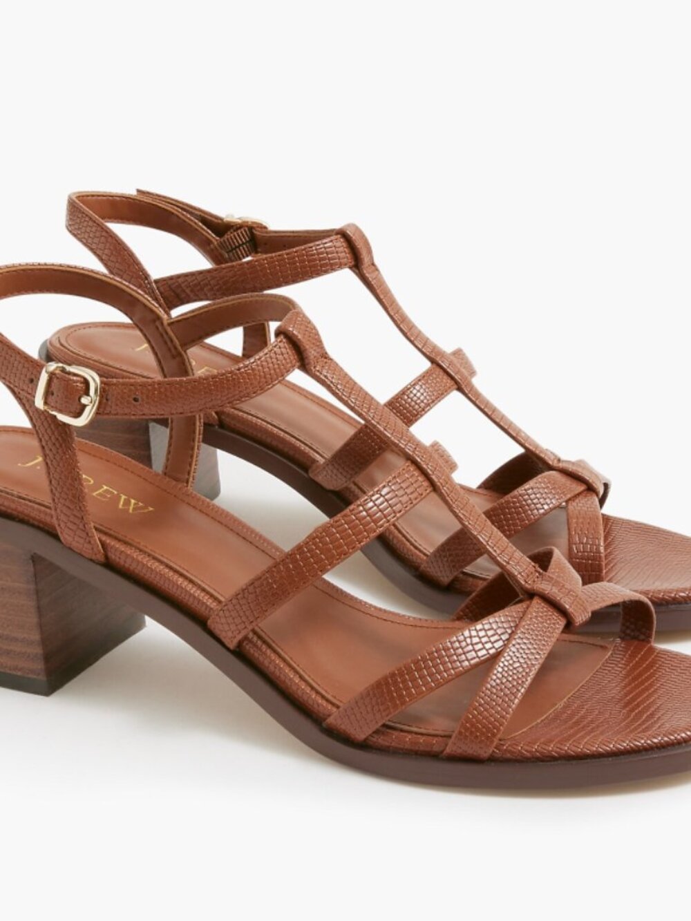 J. Crew NWOT Textured T strap heeled sandals